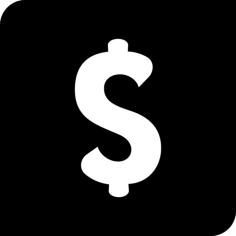 Dollar Symbol In Square Stencil Svg Design File, Free Vectors File